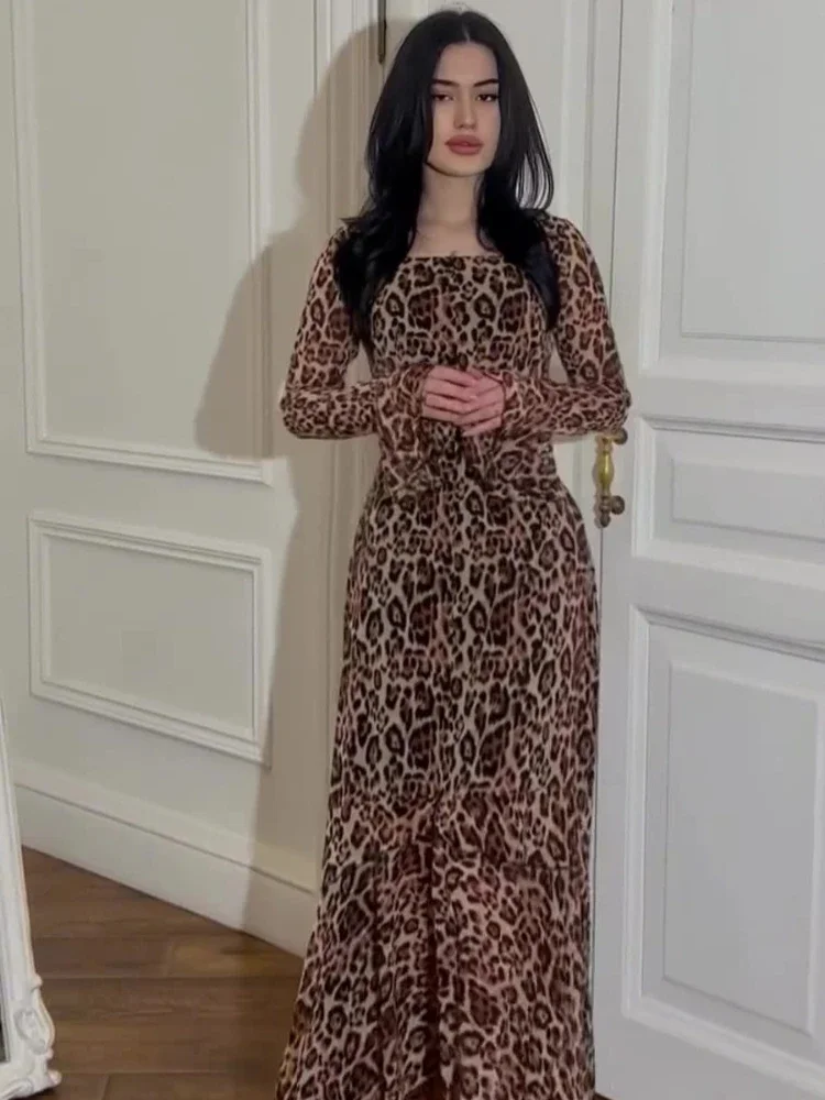 Eid Women Dress Leopard Print Muslim Abaya Party Dresses Ramadan Jalabiya Dubai Morocco Kaftan Islam Arab Long Robe Vestidos