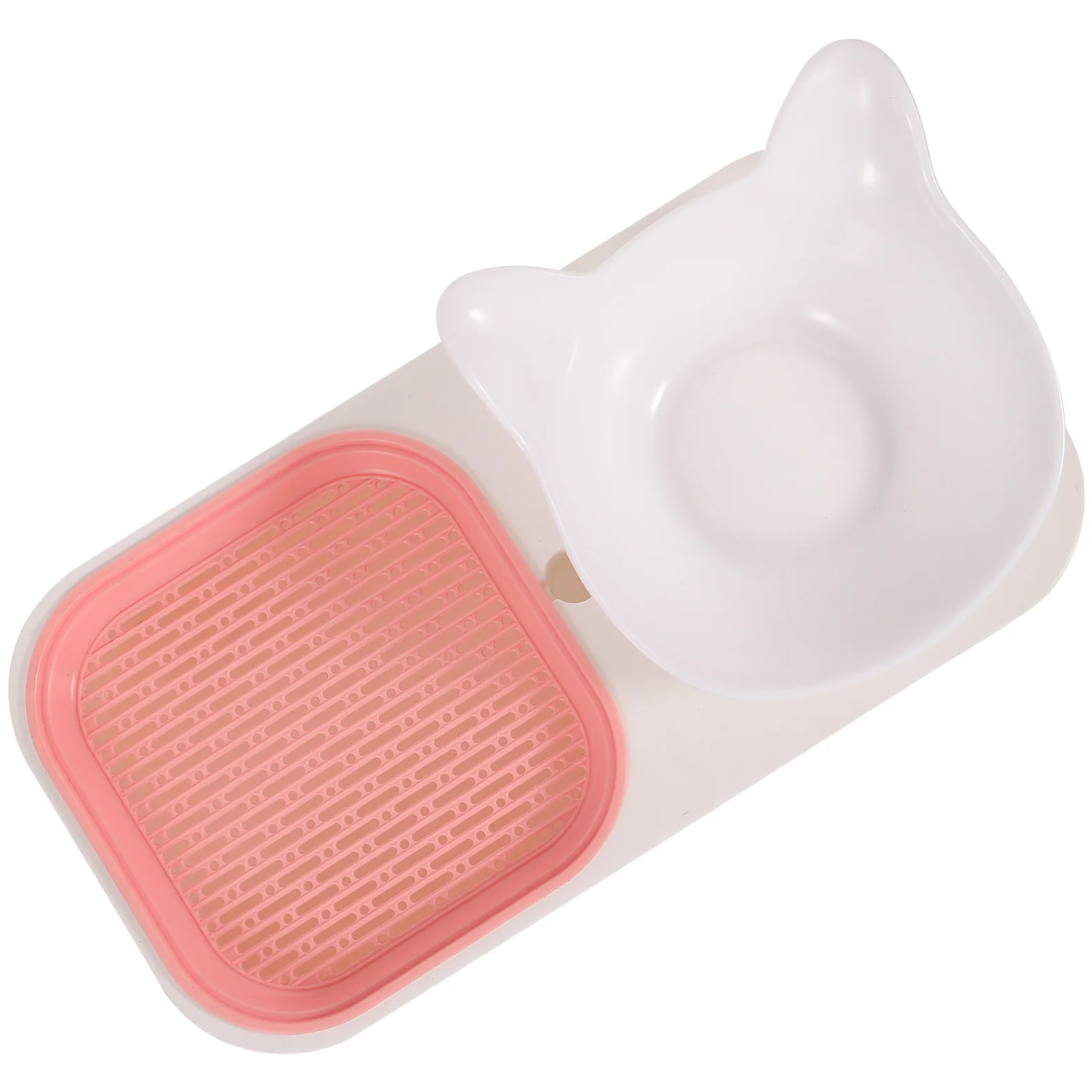 

Cat Grass Feeder Plastic Bowls Pink Multipurpose Kitten Food Water Automatic Pet Feeding Device Household Planter