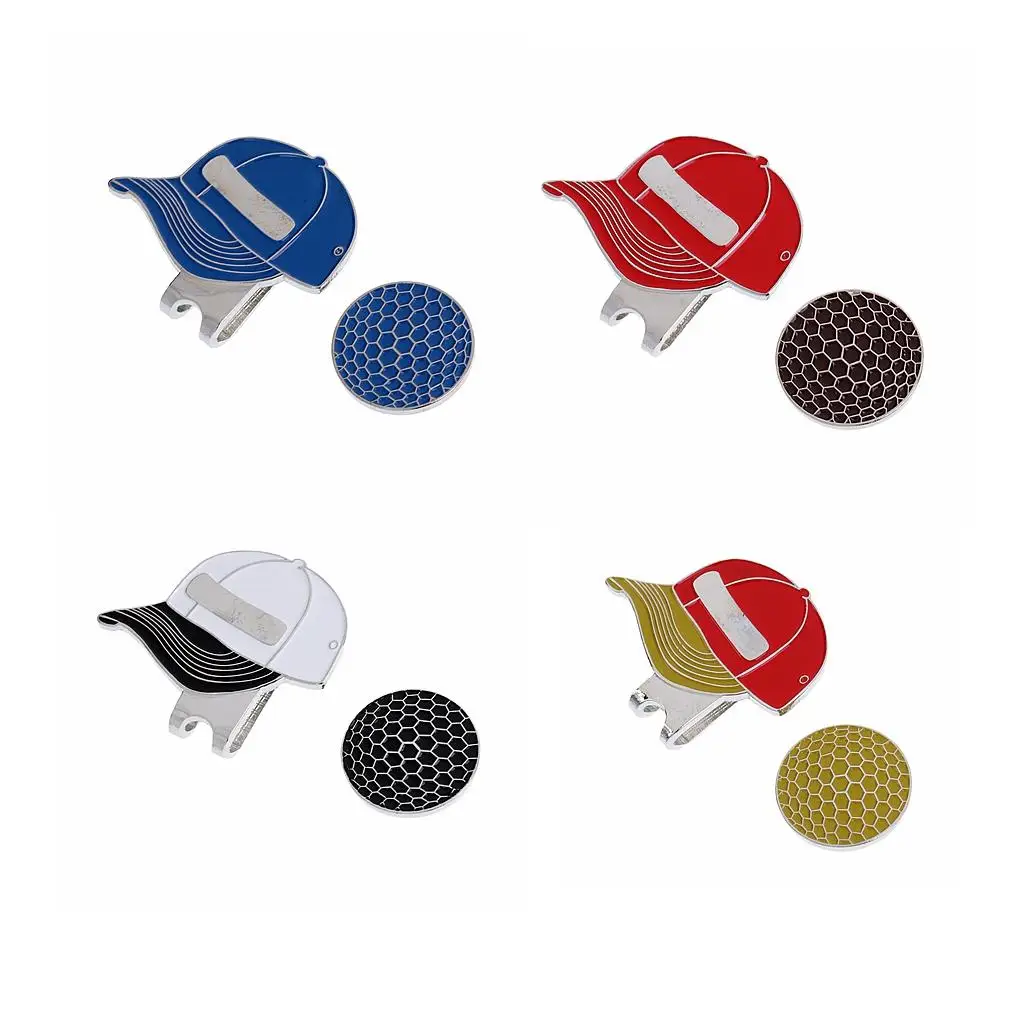 

Metal Golf Golf Ball Marker With Hat Clip Golfer Gift 4 Colors