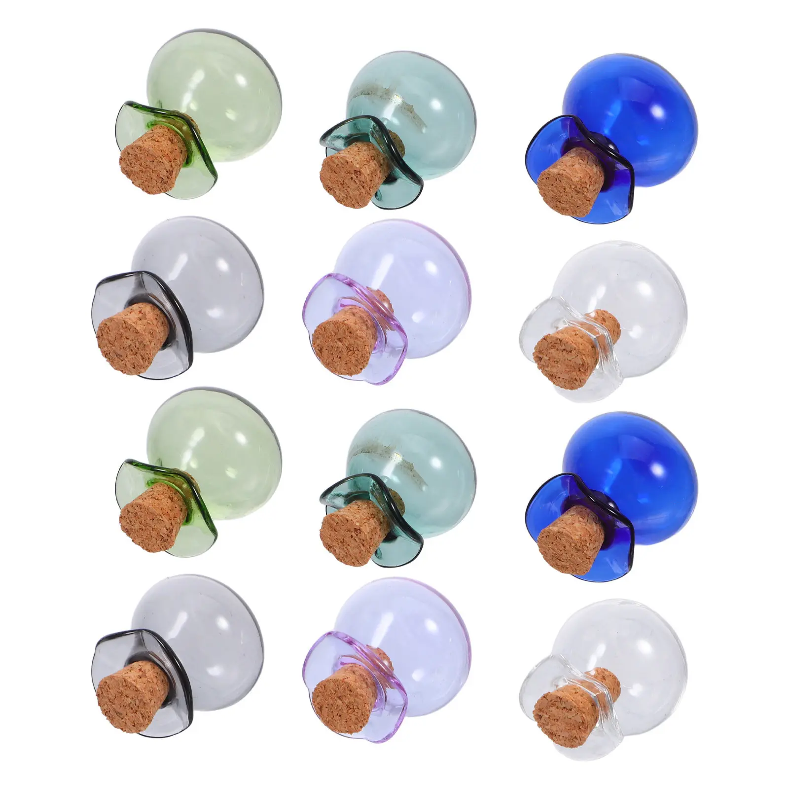 12Pcs Mini Glass Jars Cork Sealed DIY Decoration Wedding Favor Transparent Glass Message Wishing Bottles Crystal Wishing Bottle