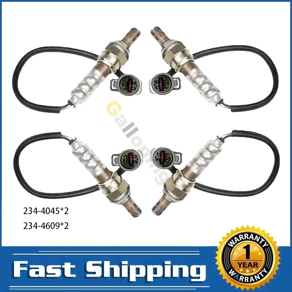 4pcs O2 Oxygen Sensor For 2000 2001 Ford E-150 E-250 2000-2011 Mercury Grand Marquis Lincoln Town Car 4.6L Upstream Downstream