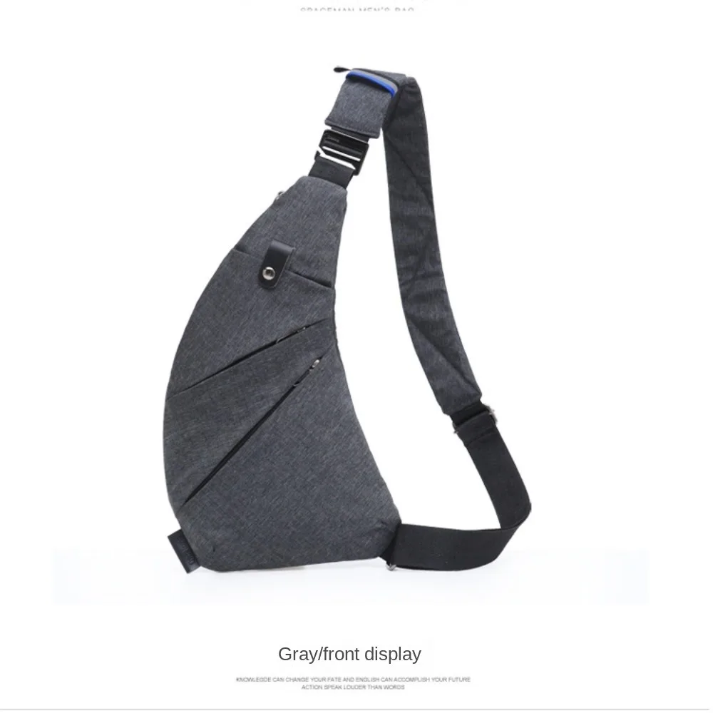 Multifunctional Shoulder Bag Polyester Material Leisure Digital Storage Bag Waterproof Wear Resistant Anti Theft Chest Bag Men