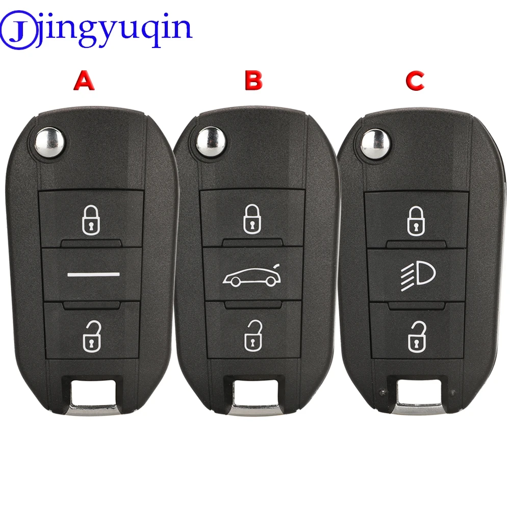 jingyuqin Remote Car Key Shell Cover Case For Peugeot 208 2008 301 308 508 5008 For Citroen C-Elysee C4-Cactus Flid Folding Key