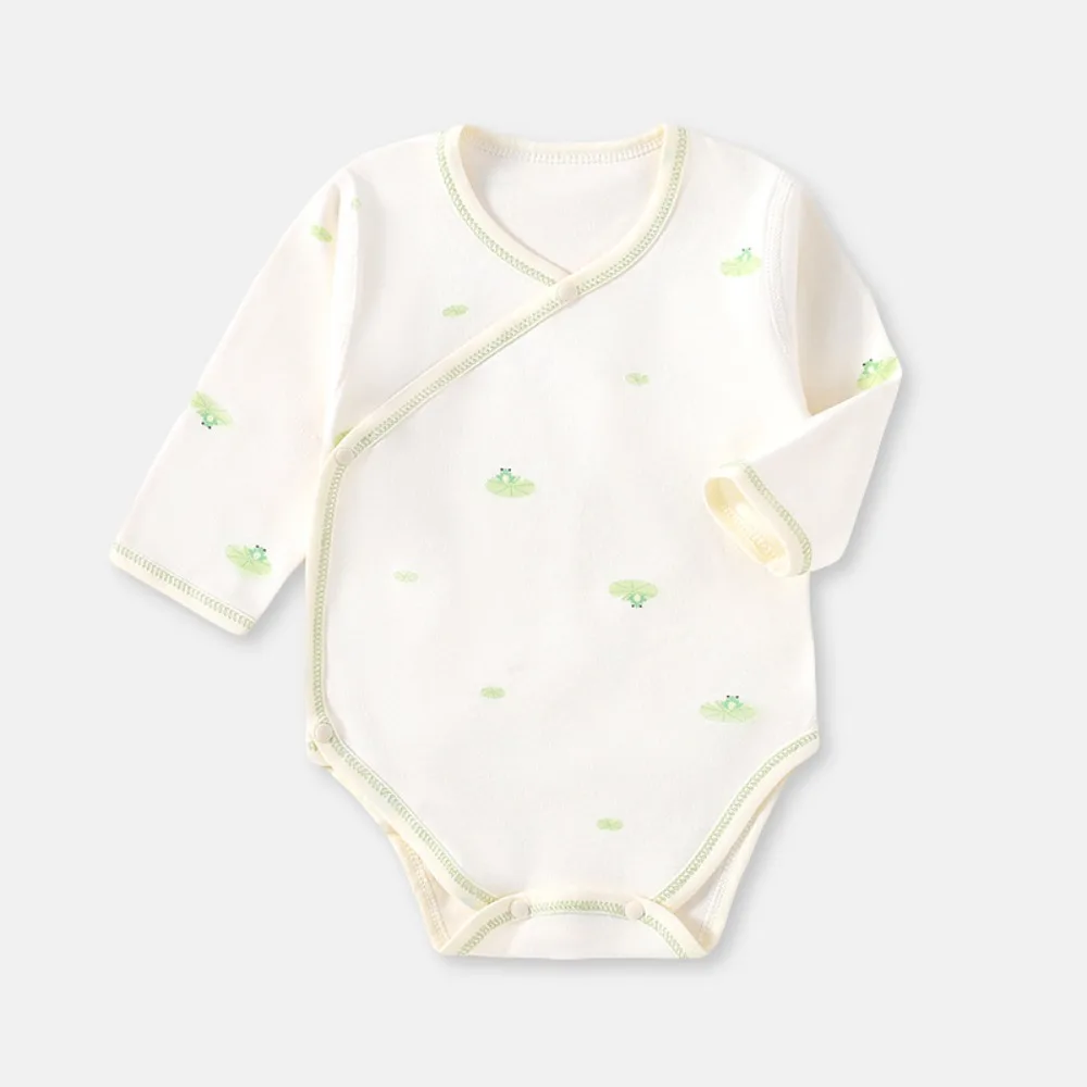 

52-80cm Infant Long Sleeve Baby Onesie Soft Cotton Baby Romper Round Collar Cartoon Print Infant Bodysuit Newborn