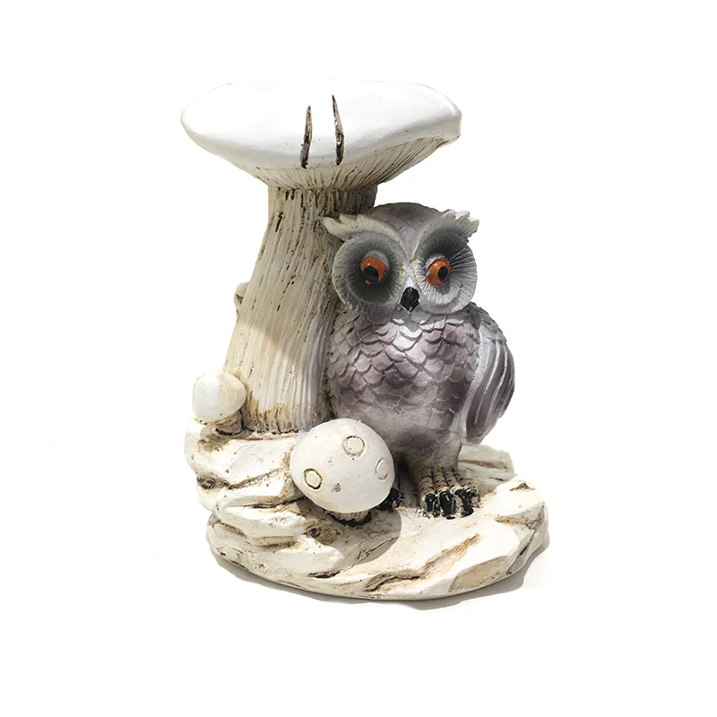 

1pc Resin Mushroom Owl Display Base Crystal Ball Rack European Handicrafts Wine Cooler Desktop Decoration Home Decoration