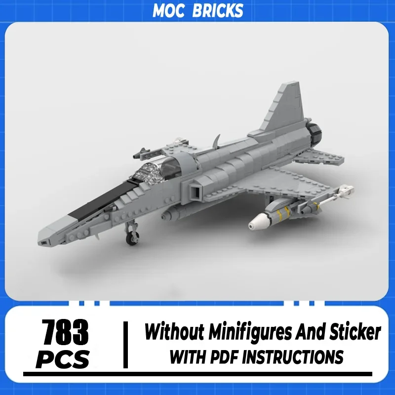 Military Series 1:35 Scale Moc Building Blocks F-20 Tigershark Model Technology Fighter Bricks DIY Assembly Toys  Gifts