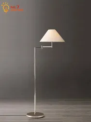 Japanese Korean Minimalist Cream Rocker Arm Floor Lamp LED E27 Modern Light Fixtures Living Room Bedroom Study Reading Store Bar