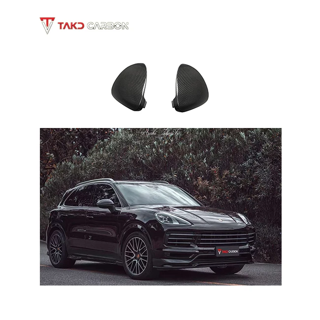 

3K Twill Carbon Weave in Glossy Finish Perfect Fitment Aerodynamic Side Mirror Housing for Porsches Cayenne 2018-UP