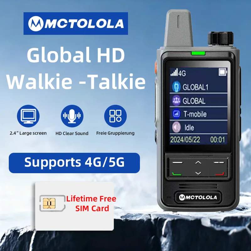 MOTOLOLA SIM card lifetime free global 4G POC walkie talkie 2.4-inch screen wireless support 5000 kilometers remote radio