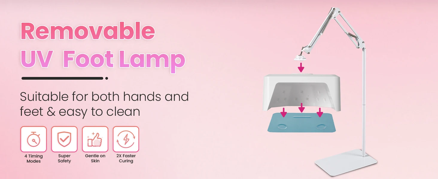 35W UV LED Nail Lamp Rechargeable Wireless LED Foot Curing Light for Manicure Gel Drying Light Beauty Nail Art Pedicure UV Lamp