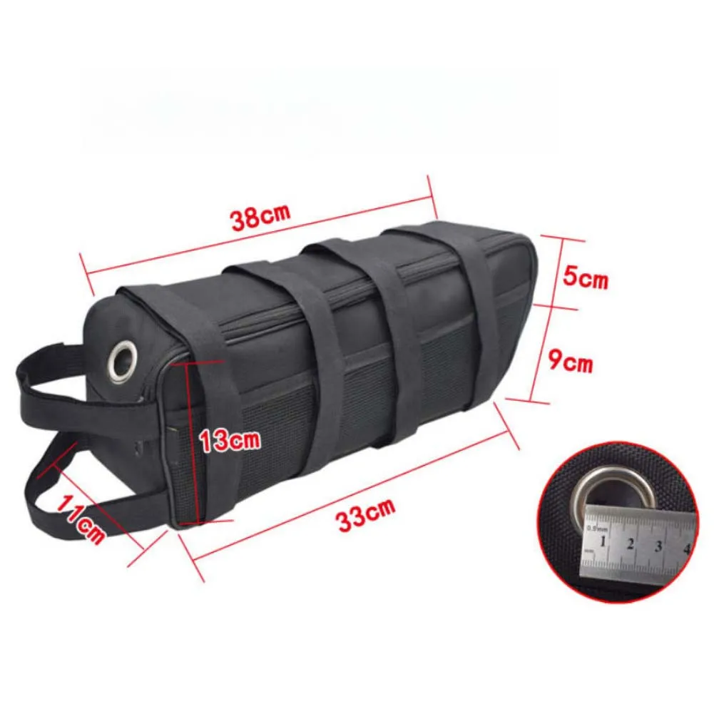 

Mountain bike triangle bag 38 by 11 by 14cm heavy duty nylon with shock absorbing cotton and secure battery fit