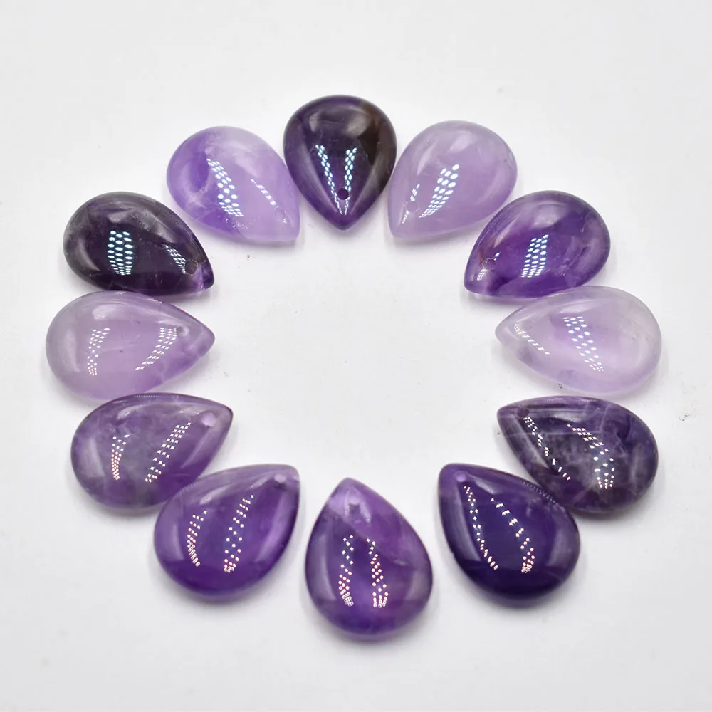 Modische, hochwertige Anhänger aus natürlichem Tigerauge und Amethyst in Tropfenform für die Schmuckherstellung, 12 Stück/Lot, kostenloser Versand. – Detail 2