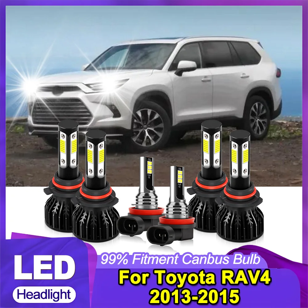 

Автомобильные светодиодные фары 6000K белые COB чипы 60000LM дальнего ближнего света противотуманные фары Plug and Play для Toyota RAV4 2013 2014 2015