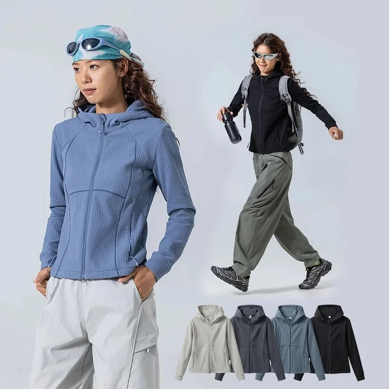 Women Outdoor Cycling Hiking Long Sleeve Sport Quick Dry Hooded T-shirt Girl Y2k Streetwear Slim T Shirt Coat Hoodie Tshirt