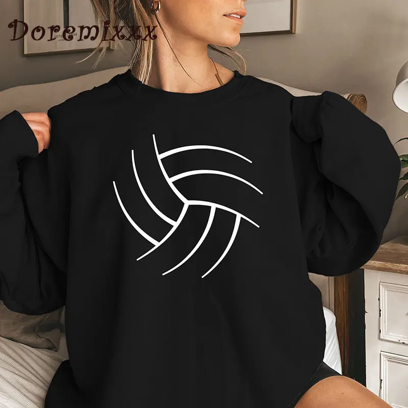 Beach Volleyball Sweatshirt Aesthetic Pullover Casual Fashion Women\'s Tops Vintage Clothes for Women Simple Hoodies Streetwear