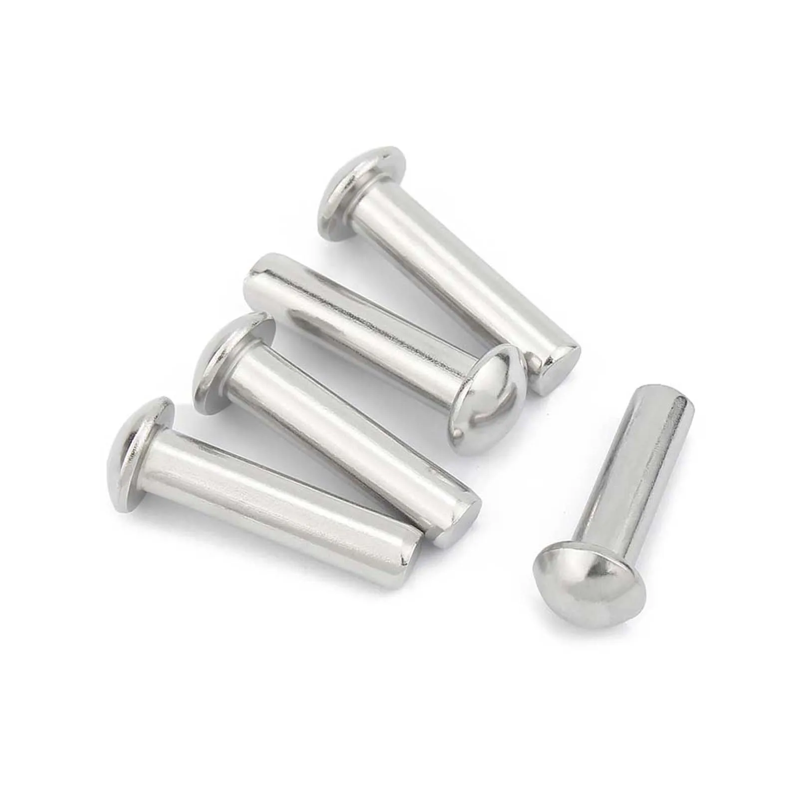 10/50pcs M0.8 M1 M1.2 M1.4 M1.6 M2 M2.5 M3 M4 M5 M6 GB867 304 A2-70 Stainless Steel Clinch Bolt Solid Rivet Self Plugging Screw