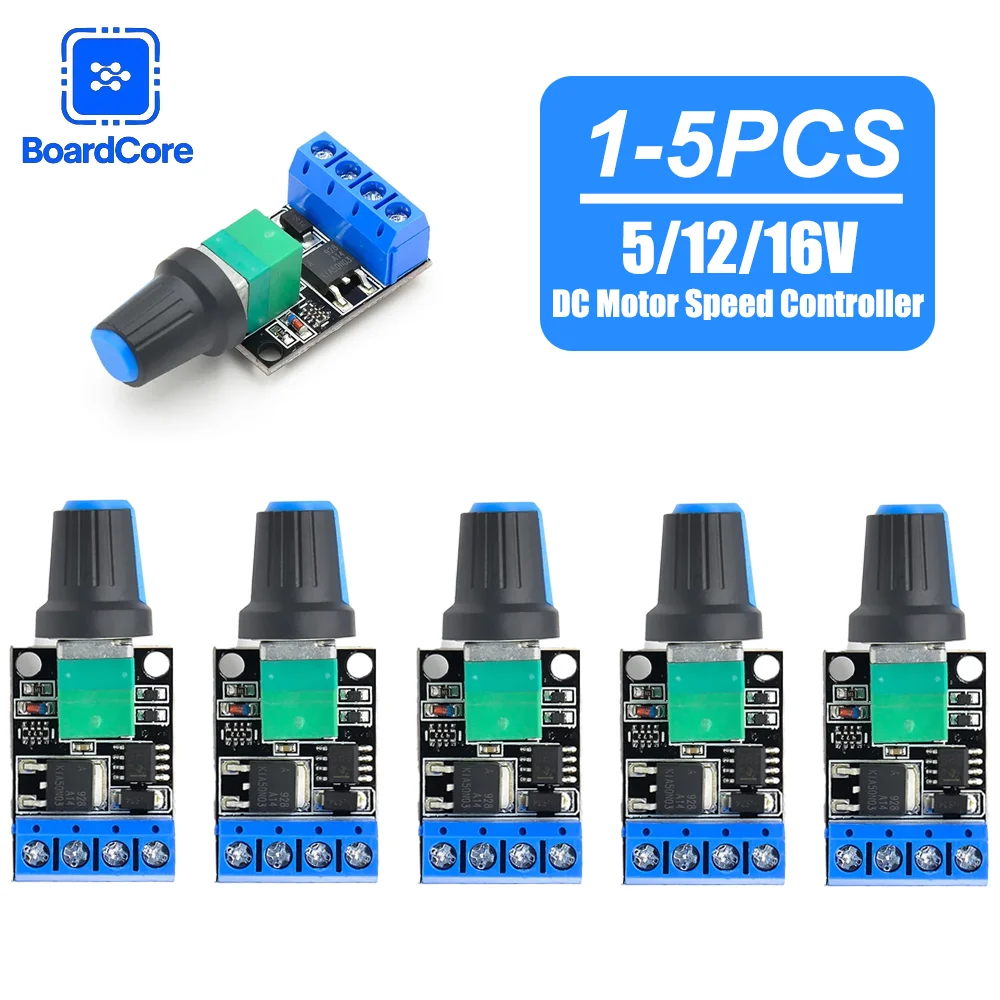 1Pcs PWM DC Motor Speed Dimmer Controller 5V 12V 16V 10A Voltage Regulator LED Dimmer Dimming Module Stepless Speed Regulator