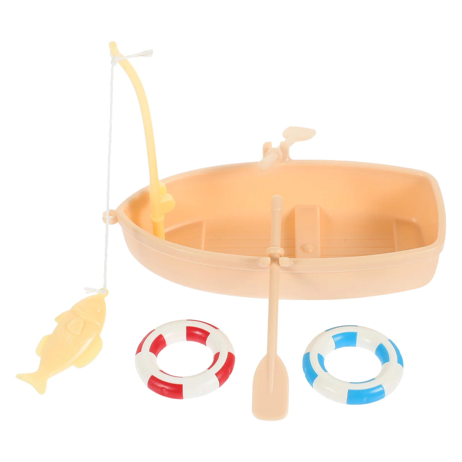 House Swimming Ring Baby Toys Tiny Fishing Boat Craft Mini Statue Kit Plastic Child Decor