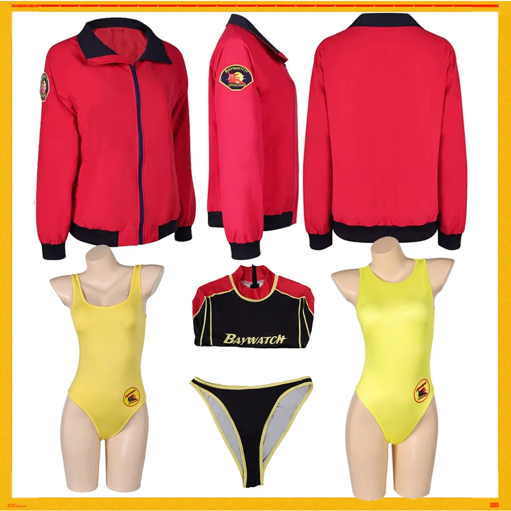 Baywatch Fantasy Adult Red Jacket Mitch Buchannon Cosplay Costume Halloween Carnival Party Suit Men Women Casual Coat Outfits