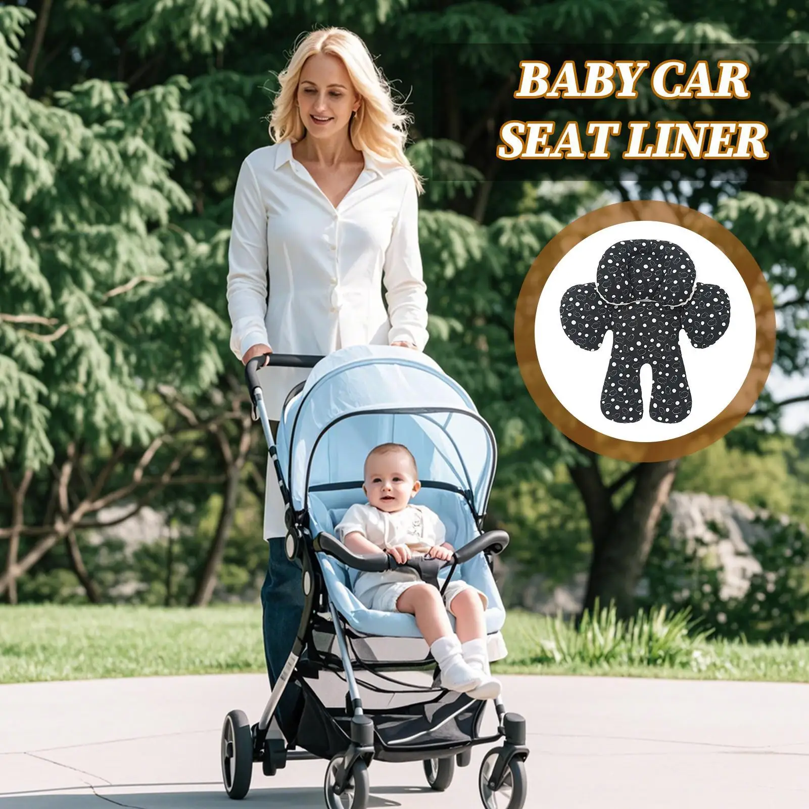 Baby Car Seat Insert Car Seat Soft Pad Removable Head Support Adjustable Height Protector Cover Cushion For Vehicle SUV Truck