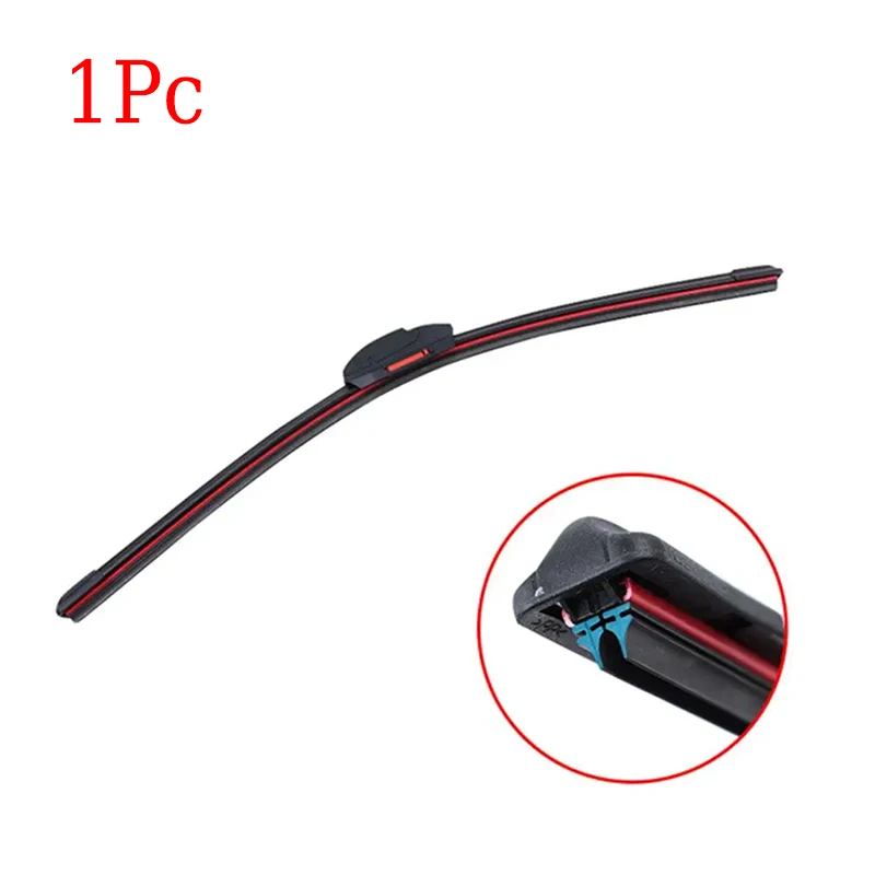 J/U Hook Windshield Wiper Blade Dual Rubber Strip Bracket‑free High Definition Windscreen Wiper 14