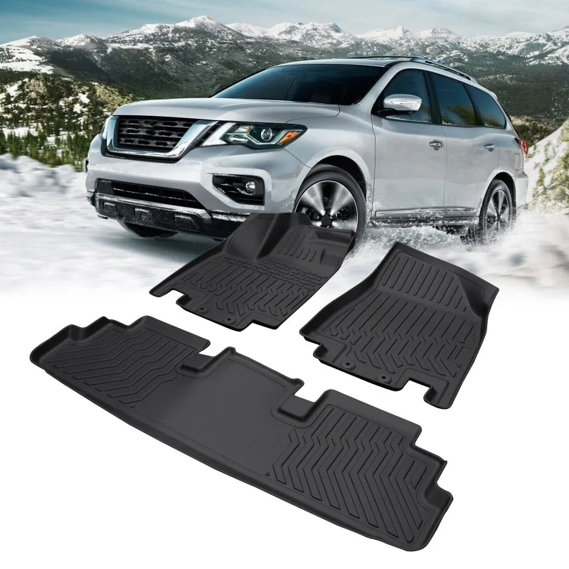 US Car Floor Mats for 2022 Nissan Pathfinder All-Weather TPE Rubber Car Mats Liner