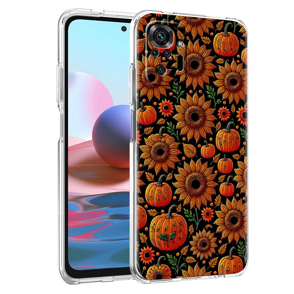 Sunflower Pattern Transparent Phone Case for Redmi 13C 12C 10C Note 13 12 11 11T K40 Gaming Plus Pro 4G 5G Soft Cover Shell Bags