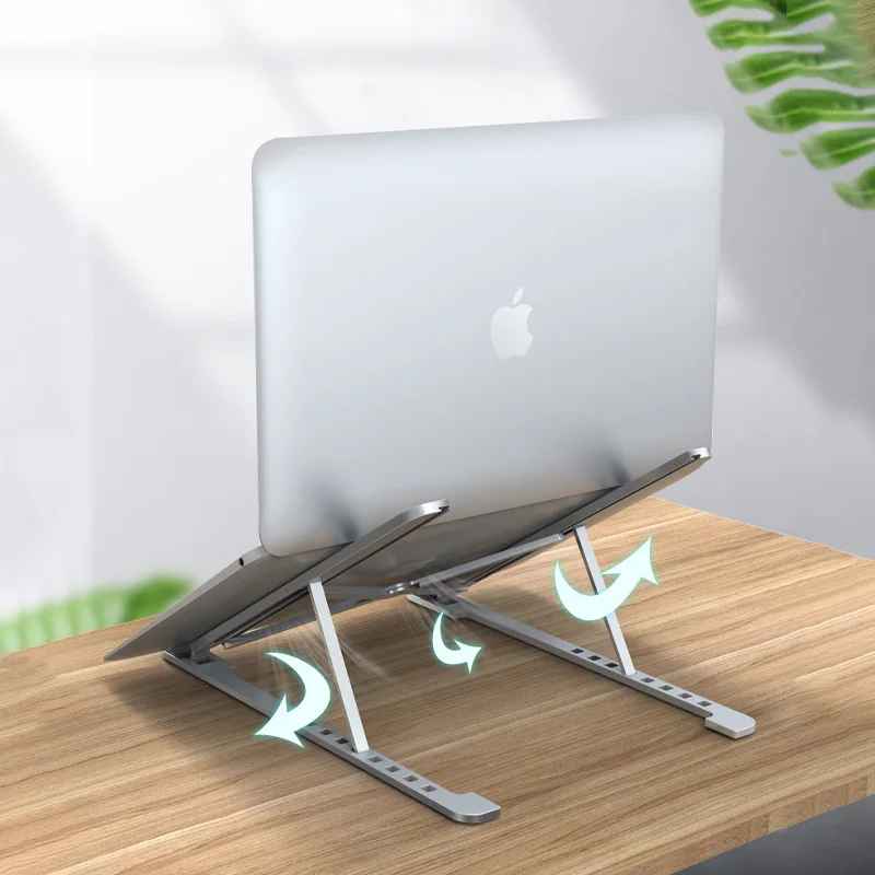 Boneruy P11 Notebook Stand Folding Storage Tablet Stand Office Study Chasing Drama Desktop Notebook Aluminum Alloy Portable Gray