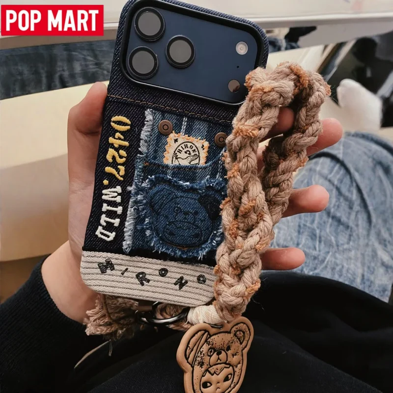 

Popmart Hirono Road Journey Series Patchwork Knit Phone Case Kawaii Cartoon Protective Cover Soft Silicone Shockproof Back Shell