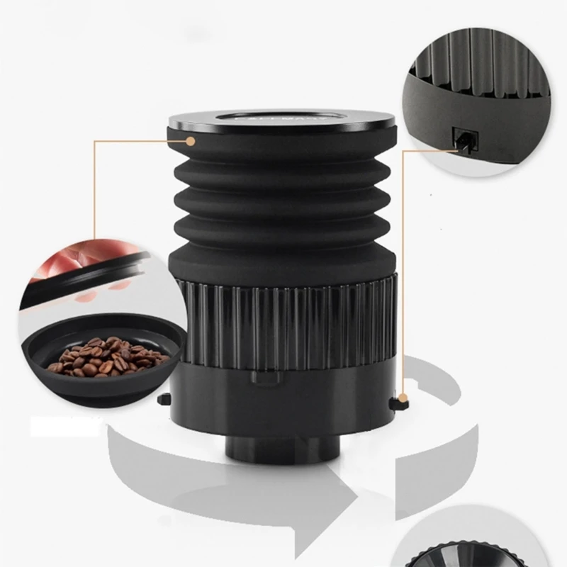 Coffee Machine Bean Hoppers Single Dose Hoppers Aluminum Material Lid Coffee Grinder Blower Coffee Accessory for Coffee 918D