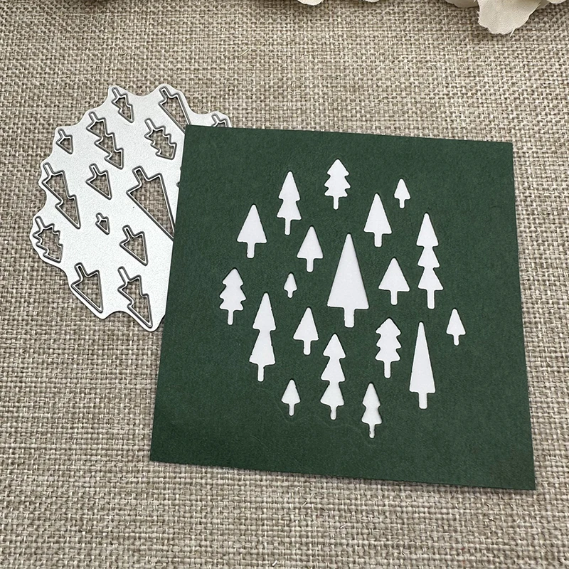 Christmas tree background Metal Cutting Dies Stencils For DIY Scrapbooking Decorative Handcraft Die Cutting Template Mold view 2