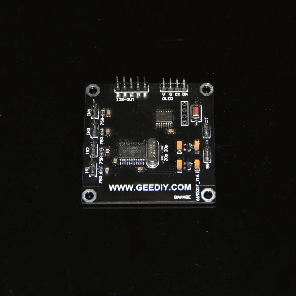 Nvarcher 오디오 디지털 수신 보드, SPDIF-I2S 샘플링 레이트 디스플레이, 24 비트 192K 지원, WM8805