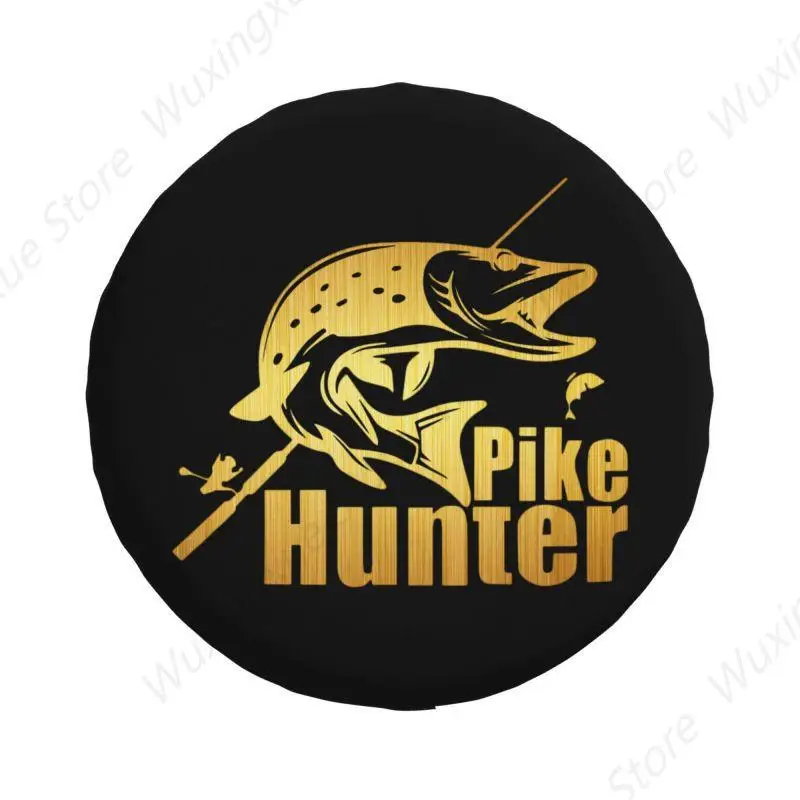 Custom Pike Hunter Fish Tire Cover 4WD 4x4 RV Fishing Fisherman Spare Wheel Protector for Prado Pajero Jeep 14