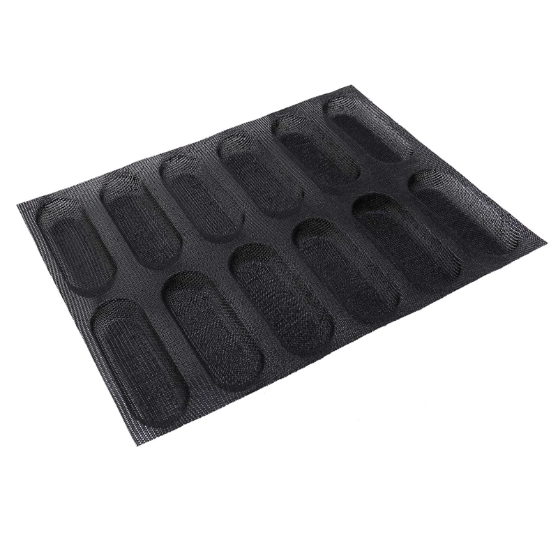 2X Silicone Baguette Pan-Non-Stick Perforated French Bread Pan Forms,Hot Dog Molds , Baking Liners Mat Bread Mould