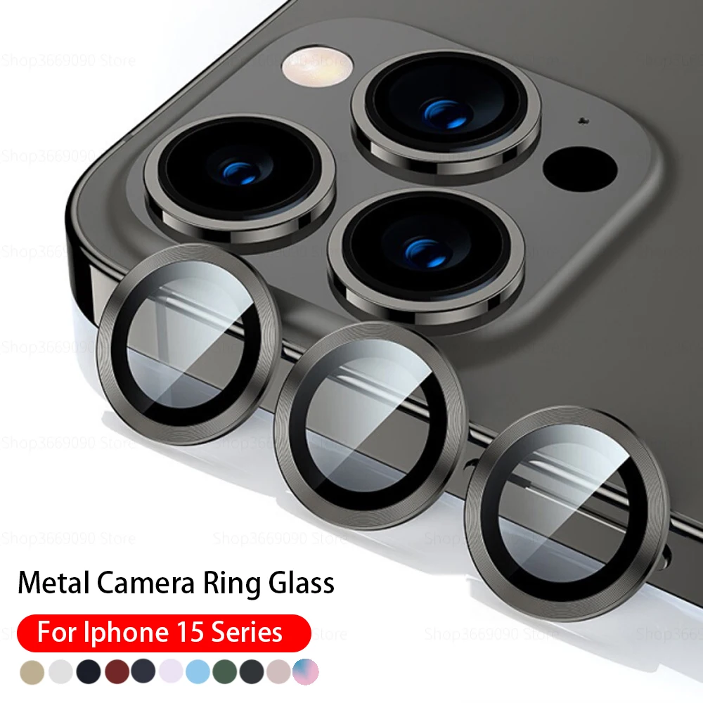 Camera Lens Glass For iPhone 16 Pro Max Plus ifone 16Pro Metal Ring Lens Screen Protector iphone15 ProMax Protective Glass Cover