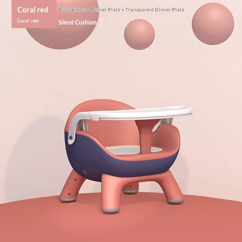 Sedia per bambini Seggiolino per bambini multifunzionale portatile Cuscino rimovibile regolabile Schienale Sedia da pranzo per bambini in plastica pieghevole