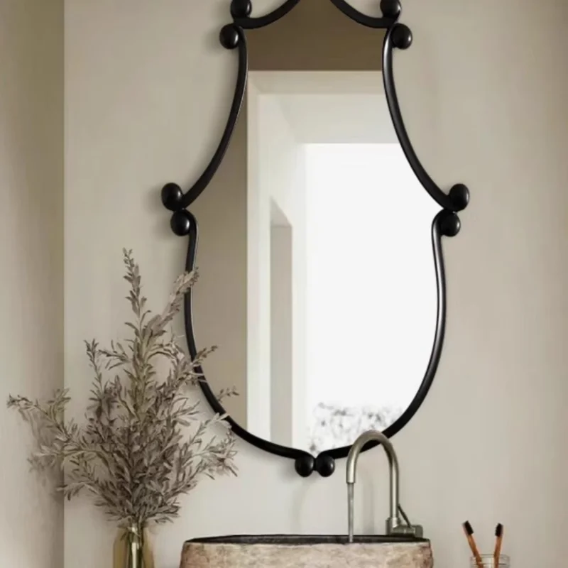 

Simple washstand anti-fog mirror, intelligent wall r with lamp special-shaped irregular bathroom