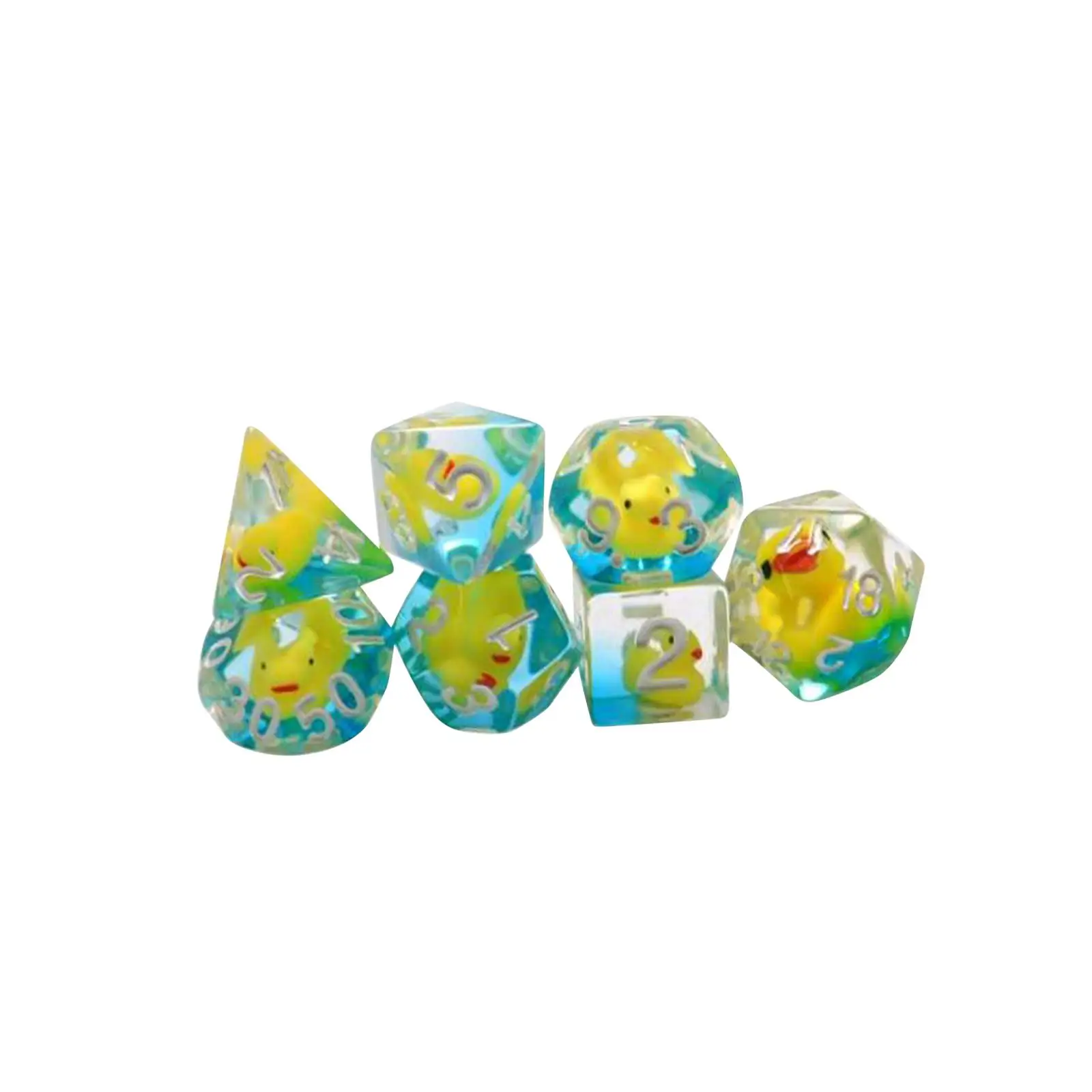 

7Pcs Multi Sided Dices D4-d20 Entertainment Toys Filled with Ducks Playing Dices Polyhedral Dices for Bar KTV Role Playing Game