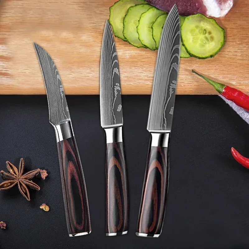 Kitchen Fruit Knife Chef Knives Meat Cleaver Boning Knife Vegetable Knife Slicing Knife Damascus Cooking Knife Kitchen Supplies