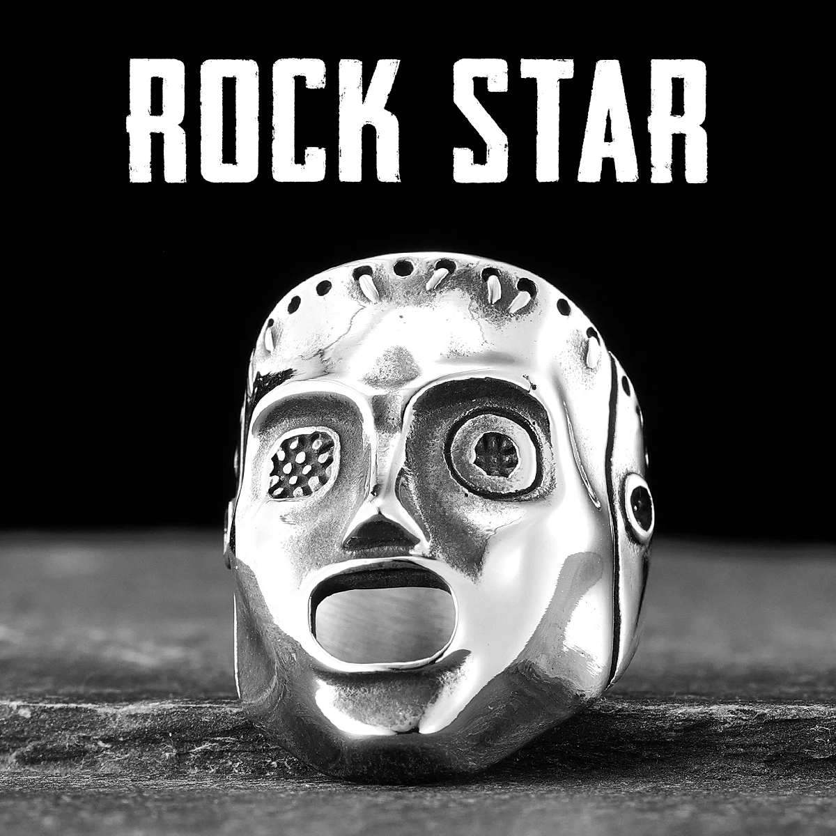 

Rock Star Robot Mask Stainless Steel Men Rings Punk New In For Male Women Fashion Jewelry Creativity Gift Wholesale Dropshiping