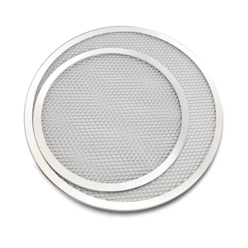 50Pcs/Lot Non stick Pizza Screen Pan Baking Tray Metal Net New Seamless Aluminum Metal Net Bakeware Kitchen Tools Pizza