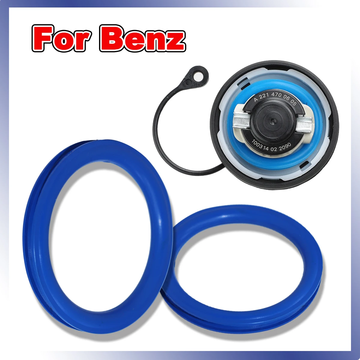 2pcs Tank Cap Seal Fuel Filler Neck Gas Cap Repair O-ring A2214700605 For Mercedes-Benz E-Class W212 A207 C207 T-Model S211 S212