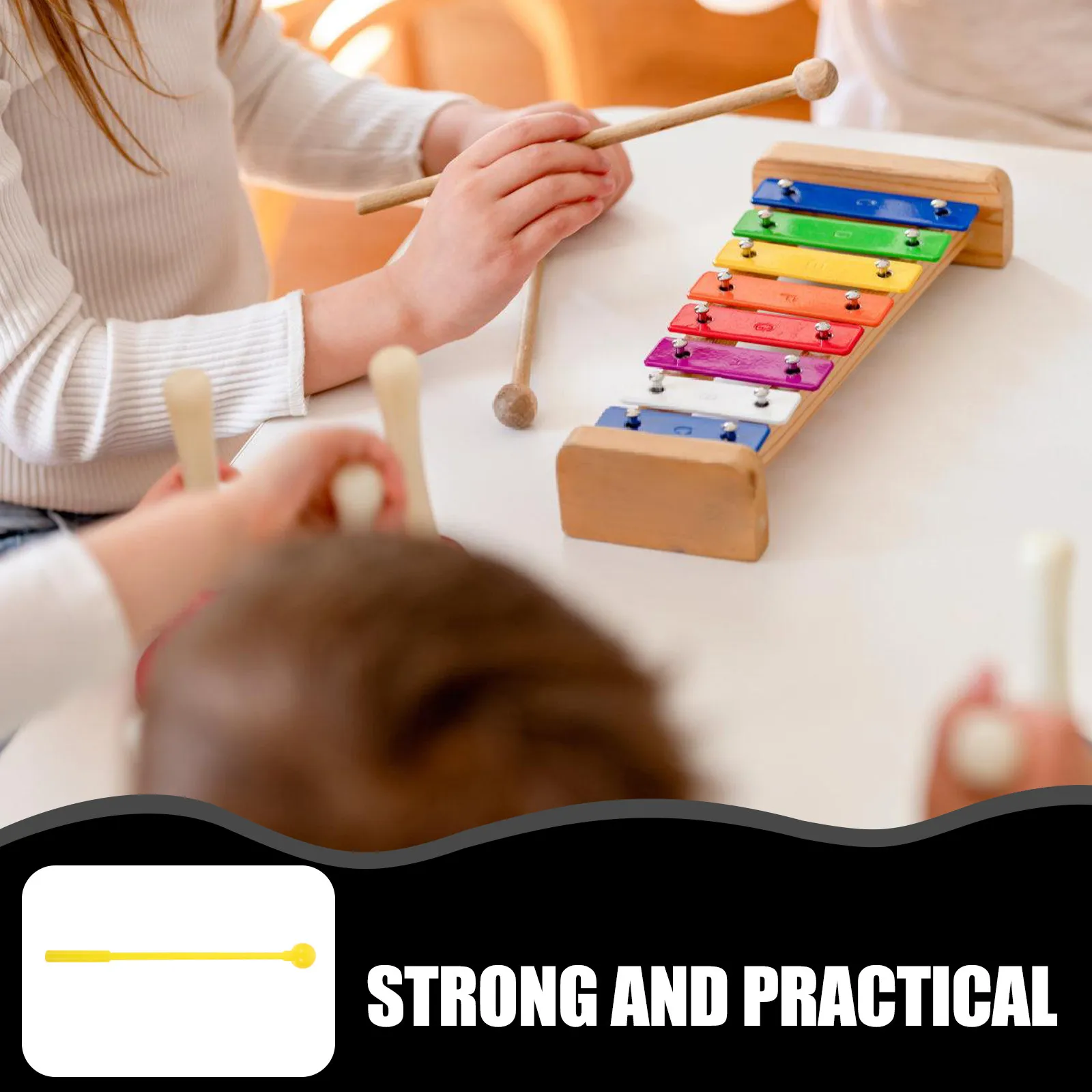 10 Palillos de Batería Profesionales de Material PS con Agarre Ergonómico para Batería de Jazz, Batería Electrónica, Marimba, Xilófono y Tambor de Lengüetas