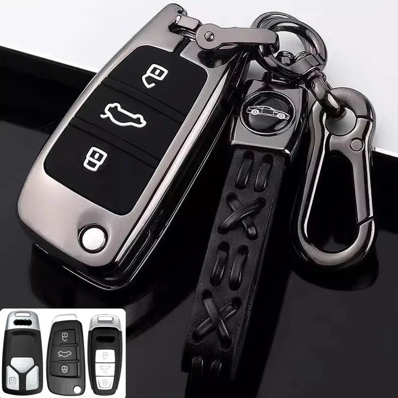 

Zinc Alloy +Silicone Full Cover Car Key Case Fob for Audi A1 A3 A4 A5 A6 C7 A7 S3 S7 S8 R8 Q2 Q3 Q5 Q7 Q8 SQ5 C5 C6 TT RS3 RS6