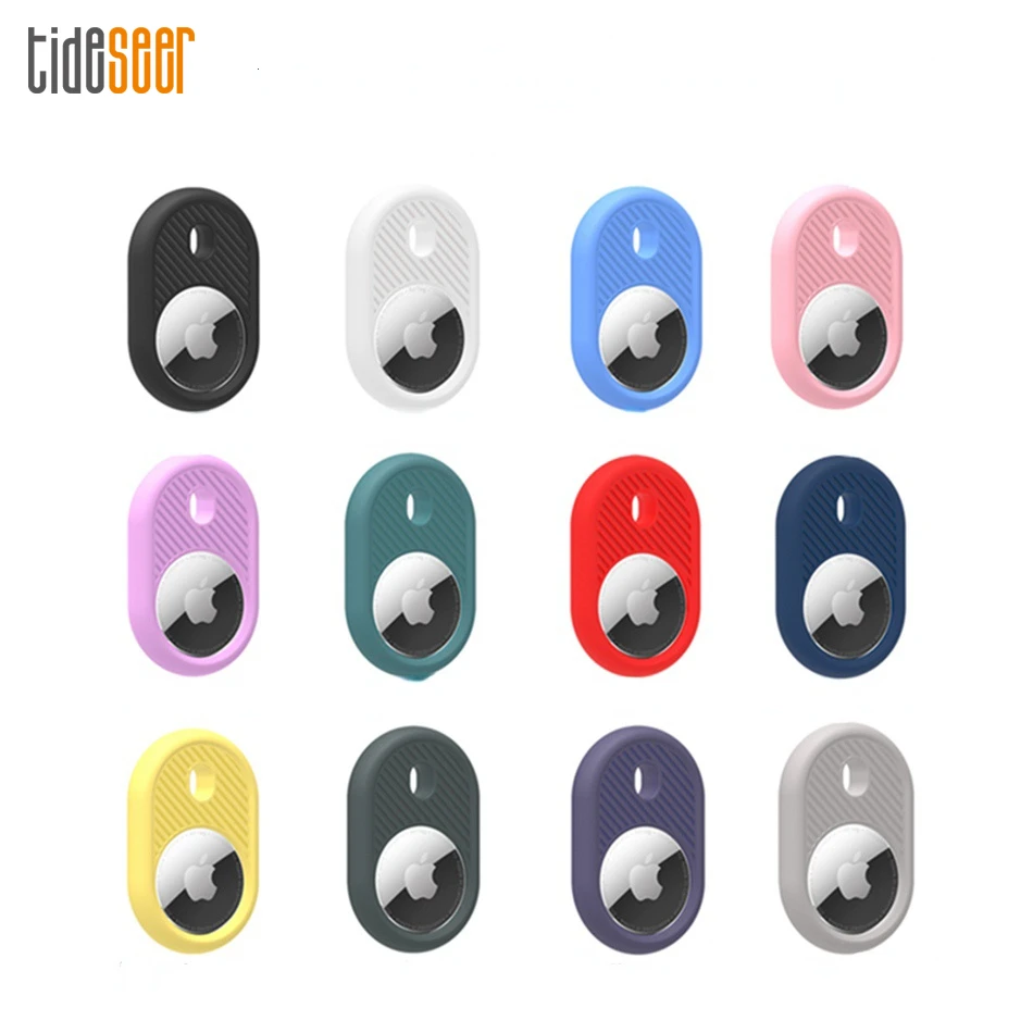 50pcs Soft Silicone Protective Case for Apple Airtags Anti-lost Locator Tracker Keychain Protector Cover Sleeve Shell For Airtag