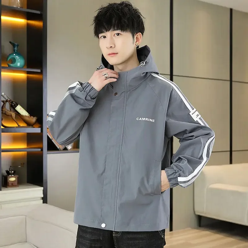 Fleece Jacket Men Autumn Winter Windbreaker Hooded Sweatshirt Zipper Windproof Jacket Warm Coats Long Sleeve Outerwear New