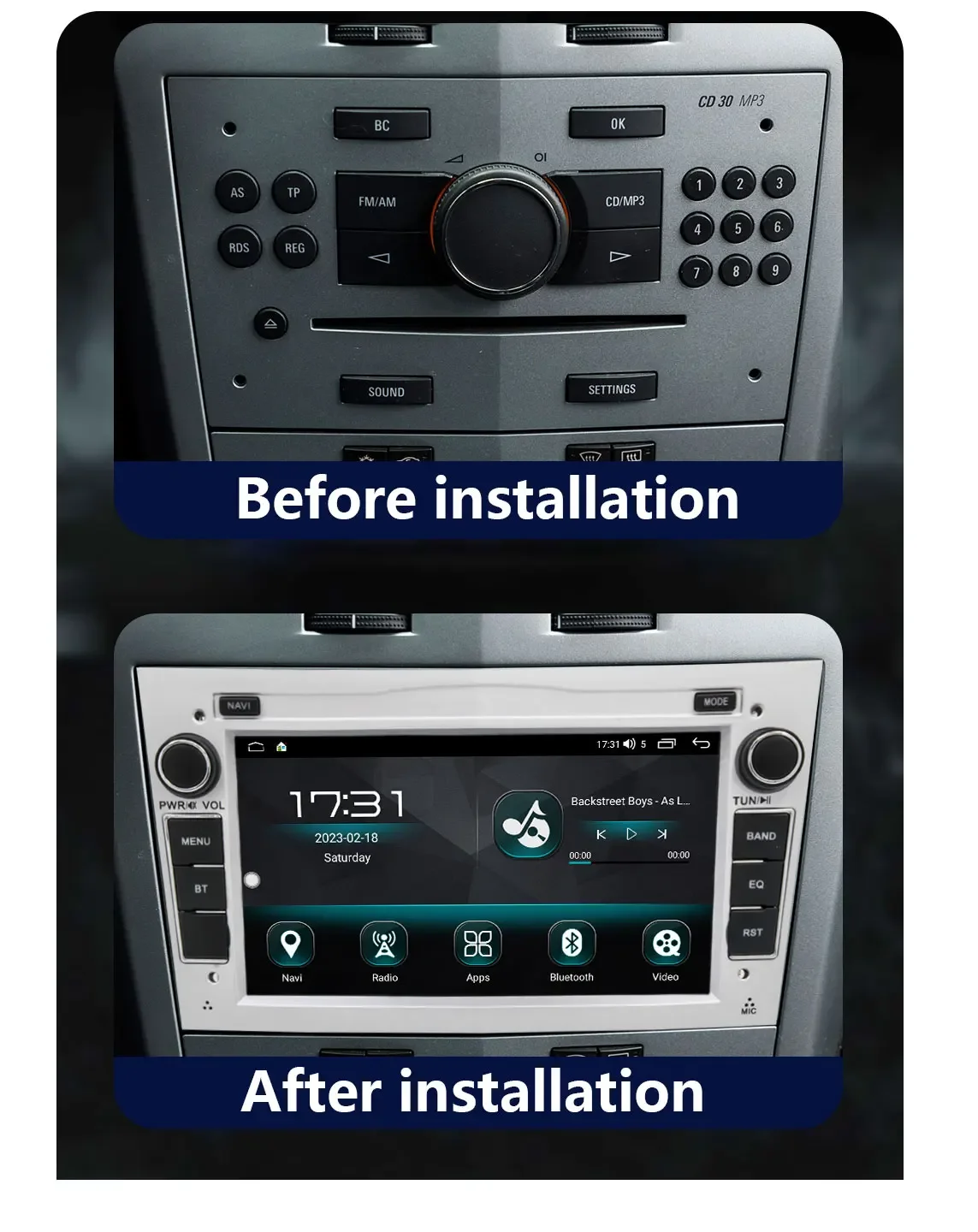 Car Radio CHSTEK Wireless Carplay For Opel Astra Antara Vectra Vauxhall Combo Corsa 2004-2011 Android 14 Bluetooth Player 4G GPS