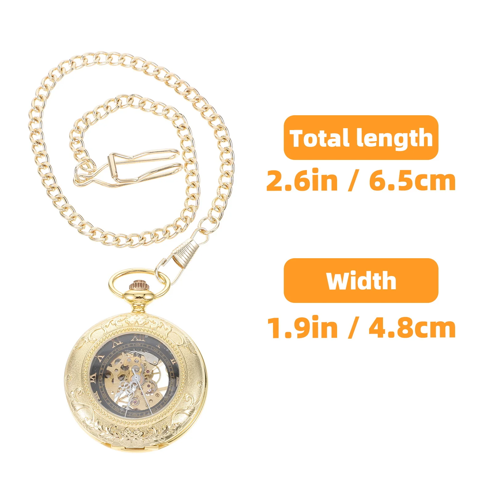 Vintage Mechanical Pocket Watch Zinc Alloy Hollow Case Large Roman Numerals Accurate Time Steampunk Gift for Men Friends