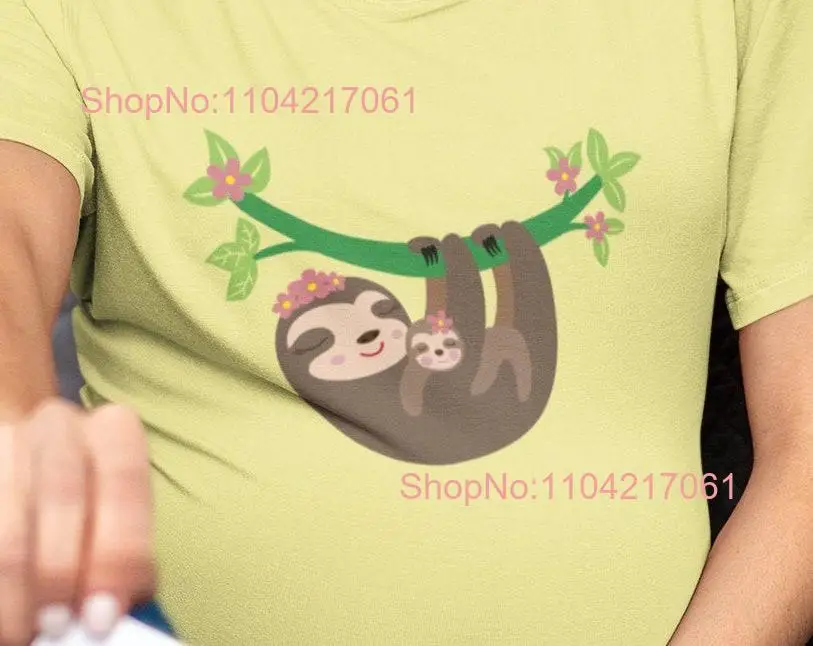 Mama And Baby Sloth T Shirt Womens Lover Animal long or short sleeves