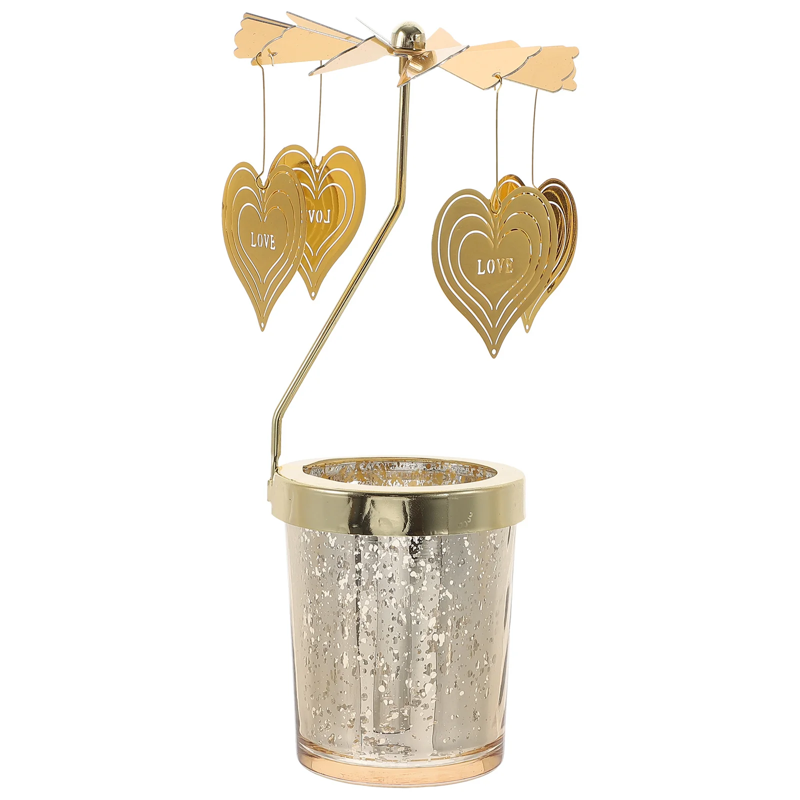 

Rotatable Metal Candleholder Desktop Candlestick Decor Tabletop Stand Romantic Dinner Birthday Celebration